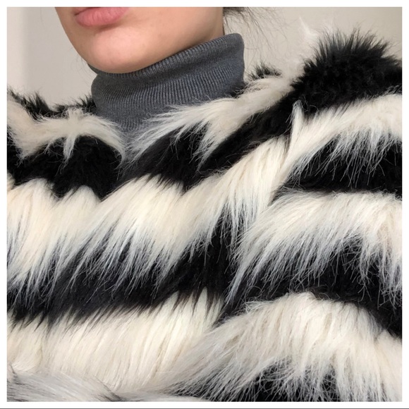 ABSOLUTELY FABULOUS FAUX FUR STRIPED JACKET - Picture 2 of 5